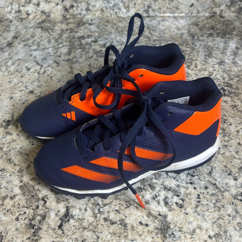 Adidas Adizero Impact Navy Blue Orange Baseball Cleats Boys Size 1
